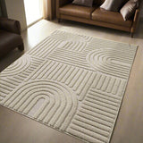 Art 1121 Beige Scandinavisch Japandi Vloerkleed Binnen/Buiten Tapijt