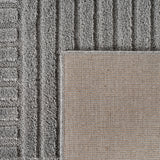 Achterzijde van Art zilver japandi geruit vloerkleed