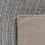 Achterzijde van Vloerkleed 'Zen Arches' – Zilver Japandi Design met Textuur