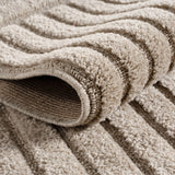 Close-up van Art Beige Japandi Geruit Vloerkleed