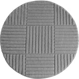Ronde Art zilver japandi geruit vloerkleed