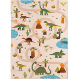 Kindervloerkleed Dino COCO beige rechthoek – print met dinosaurussen