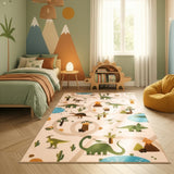 Dino kindervloerkleed COCO beige in kinderkamer – sfeerfoto rechthoek