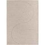 Desert Beige Geweven Japandi Vloerkleed Indoor/Outdoor Tapijt Tuinkleed