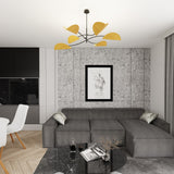 Plafondlamp LOTUS Geel/Goud – 6-Lichts Design Lamp