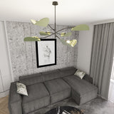 Plafondlamp LOTUS Groen – 6-Lichts Design Lamp