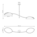 Plafondlamp LOTUS Grijs – 2-Lichts Design Lamp