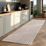 Japandi Laagpolig Vloerkleed Cream 3D