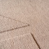 Modern taupe vloerkleed met geometrisch hoog-laag reliëf