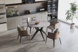 Tafel 'Apollo' 110 cm Rond Glanzend Steen Italian Grijs