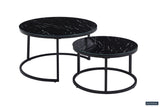 Salontafel 'Boston' Decor Glas Marmer Zwart