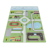 Kid's 2902 City Green Vloerkleed Laagpolig Kinderkamer Tapijt