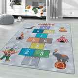 Kid's 2909 Circus Vloerkleed Laagpolig Kinderkamer Tapijt