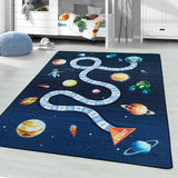 Kid's 2910 Space Vloerkleed Laagpolig Kinderkamer Tapijt