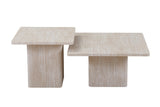 Set van 2 Salontafels 'Bobby' Decor travertin Beige