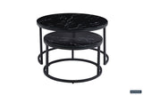 Salontafel 'Boston' Decor Glas Marmer Zwart