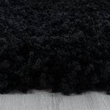 Sydney Shaggy Black/Zwart Vloerkleed Hoogpolig Zachte Tapijt