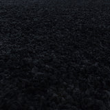 Sydney Shaggy Black/Zwart Vloerkleed Hoogpolig Zachte Tapijt