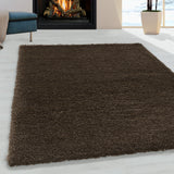 Fluffy Shaggy Brown/Bruin Vloerkleed Hoogpolig Zachte Trendy Tapijt
