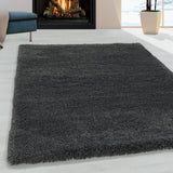 Fluffy Shaggy Grey/Grijs Vloerkleed Hoogpolig Zachte Trendy Tapijt