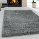 Fluffy Shaggy Lightgrey/Lichtgrijs Vloerkleed Hoogpolig Zachte Trendy Tapijt