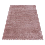 Fluffy Shaggy Rose/Roze Vloerkleed Hoogpolig Zachte Trendy Tapijt