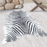 Etosha Zebra Black/Zwart Vloerkleed Antislip Imitatie Dierenprint Tapijt
