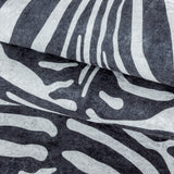 Etosha Zebra Black/Zwart Vloerkleed Antislip Imitatie Dierenprint Tapijt