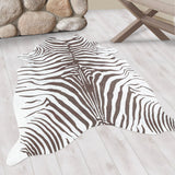 Etosha Zebra Brown/Bruin Vloerkleed Antislip Imitatie Dierenprint Tapijt