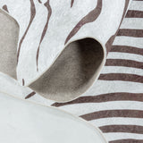 Etosha Zebra Brown/Bruin Vloerkleed Antislip Imitatie Dierenprint Tapijt