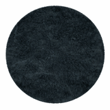 Rond fluffy vloerkleed antraciet – sfeerfoto in interieur