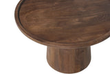 Salontafel 'Jules' 65x40 cm Rond Mango hout Lichtbruin