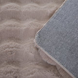 Ambiance Fluffy Soft 5110 Beige 3D Vloerkleed Hoogpolig Effen Kleur