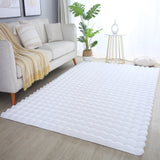Ambiance Fluffy Soft 5110 White/Wit 3D Vloerkleed Hoogpolig Effen Kleur