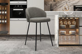Counterstoel 'June' Bouclé Grijs