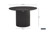 Tafel 'Lagos' 120 cm Rond Decor Donkerbruin