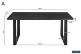 SALE - Tafel 'Alexander' 180 cm Decor Donkerbruin