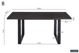 SALE - Tafel 'Alexander' 180 cm Decor Donkerbruin