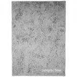 Fluffy vloerkleed Lichtgrijs/Zilver