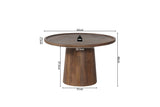 Salontafel 'Jules' 65x40 cm Rond Mango hout Lichtbruin