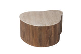 Salontafel 'Paul' 83 cm Mango hout met Travetin Beige