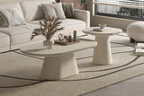 Salontafel 'Tavira' 55 cm Ovaal Cement Beige