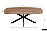 Tafel 'Aziz' 200 cm Deens Ovaal Decor Mango