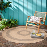 Ronde Buitenkleed Beige Duurzaam