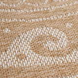Rond Buitenkleed Beige Wit Patroon 