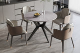 Tafel 'Apollo' 110 cm Rond Glanzend Steen Italian Grijs