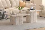 Set van 2 Salontafels 'Bobby' Decor travertin Beige