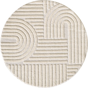 Art 1121 Creme/Cream Scandinavisch Japandi Vloerkleed Binnen/Buiten Tapijt