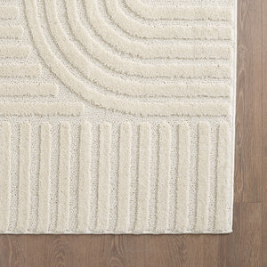 Art 1121 Creme/Cream Scandinavisch Japandi Vloerkleed Binnen/Buiten Tapijt