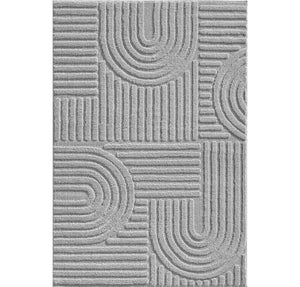 Art 1121 Grijs Scandinavisch Japandi Vloerkleed Binnen/Buiten Tapijt